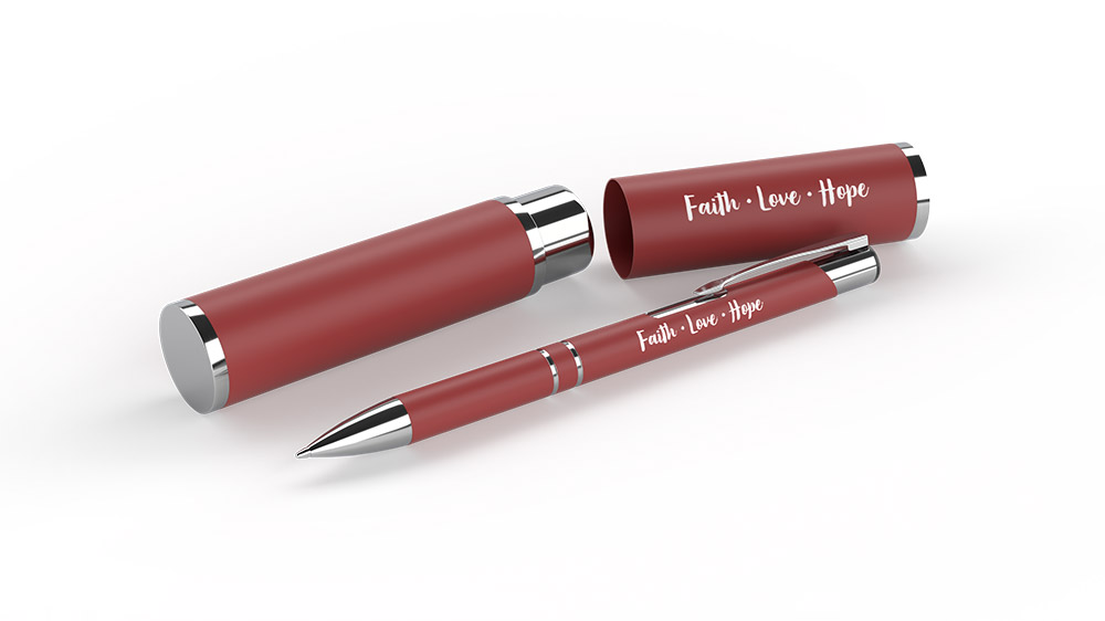 Kugelschreiber im Etui - Faith-Love-Hope
