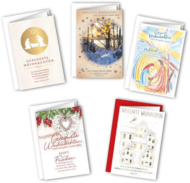 Faltkarten - Weihnachten 5er Set