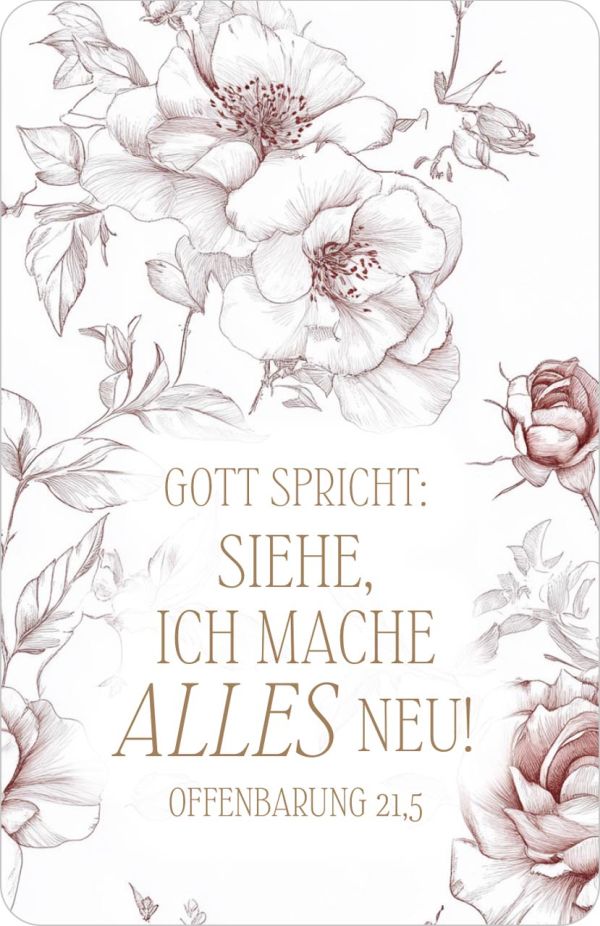 Jahreslosung 2026 - Kalenderkärtchen Rosen