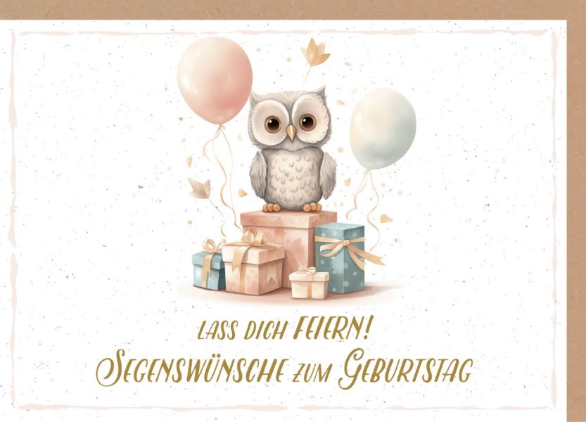 Faltkarte Zum Geburtstag - Eule