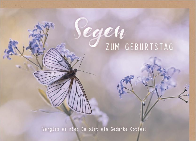 Faltkarte Segen zum Geburtstag - Schmetterling