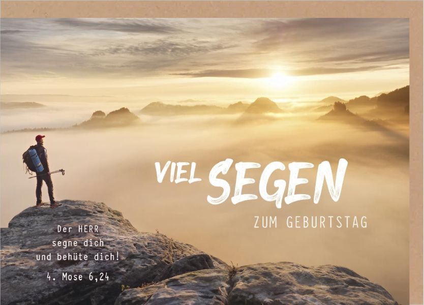 Faltkarte Viel Segen zum Geburtstag - Wanderer