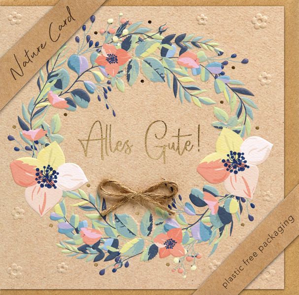 Faltkarte Alles Gute/Blumenkranz