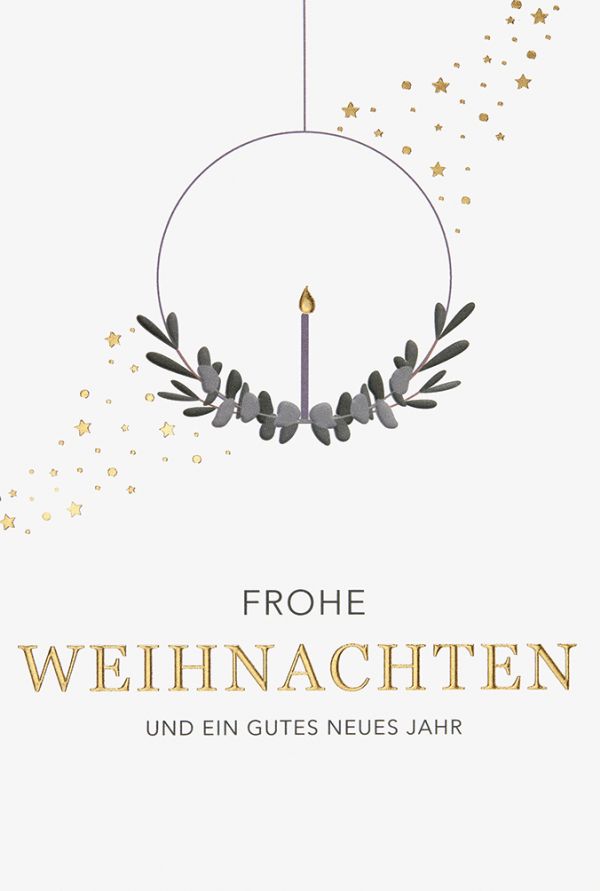 Faltkarte Frohe Weihnachten/Kerze im Kreis