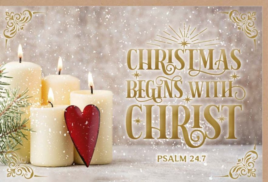 Faltkarte Christmas begins with Christ