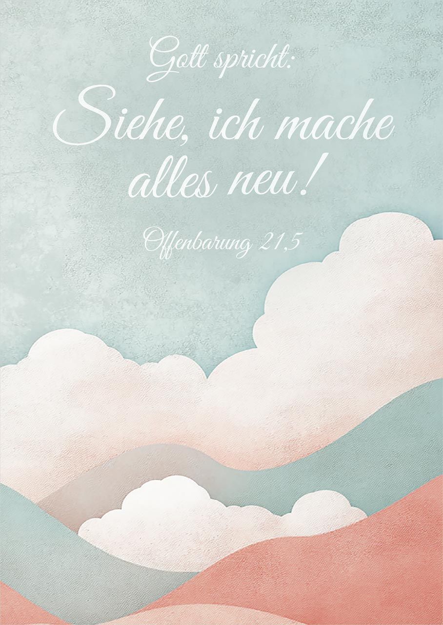 Jahreslosung 2026 - Poster A4 Wolken