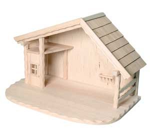 Holzkrippenstall zum Stall von Bethlehem