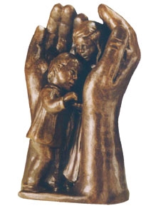 Stille Sprache - Bronzefarbener Steinguss