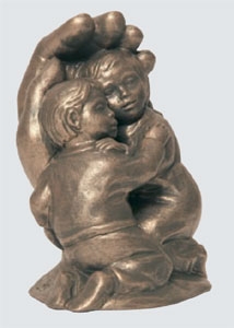 Geschwister - Bronzefarbener Steinguss