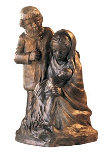 Stille Nacht - Bronzefarbener Steinguss