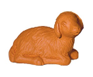 Krippenfigur - Schaf bronzefarbener Steinguss