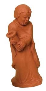 Krippenfigur - stehender Weiser Tonfarbener Steinguss