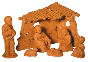 Sechs Krippenfiguren komplett (ohne Stall)