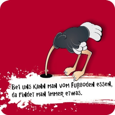 Magnet Bei uns kann man vom Boden essen