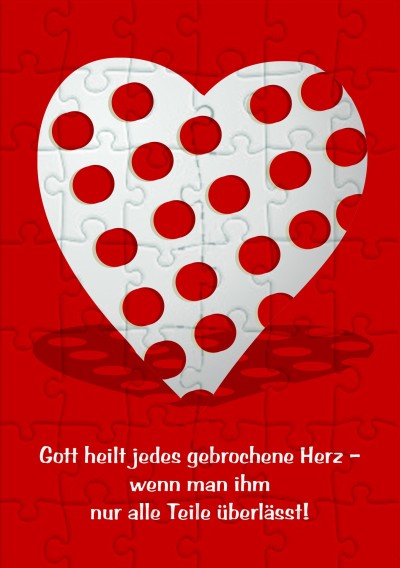 Puzzlekarten Gott heilt jedes gebrochende Herz