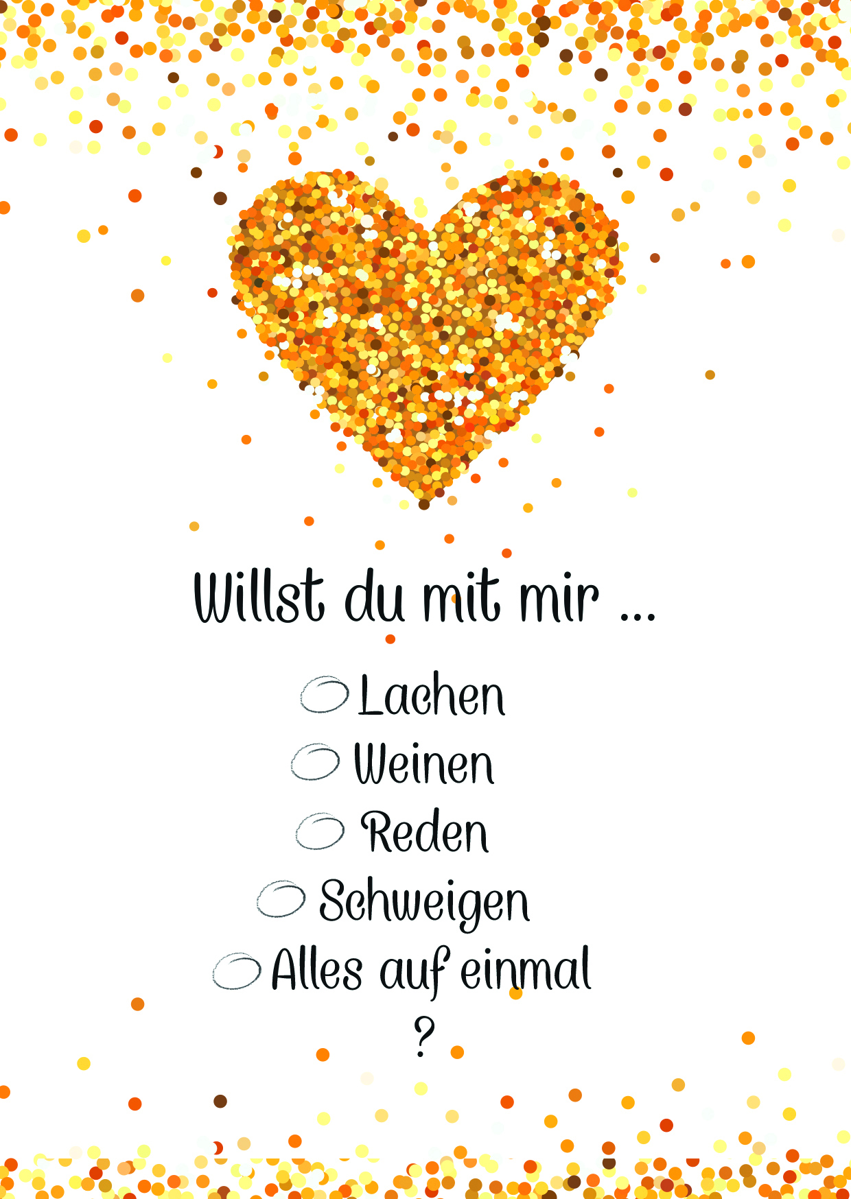 Postkarte Willst du mit mir... - 10 Stk.