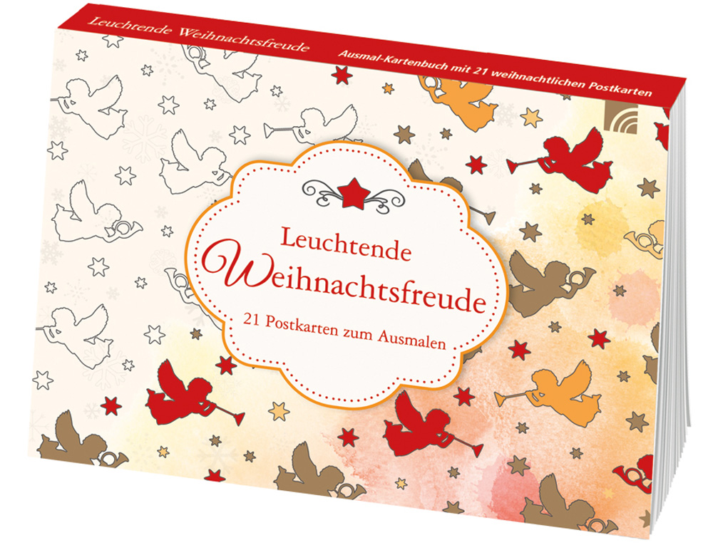 Leuchtende Weihnachtsfreude - Ausmal-Postkarten