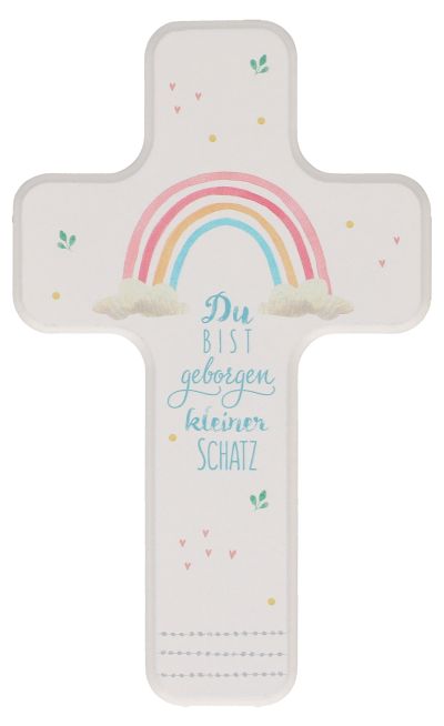 Holzkreuz für Kinder Du bist geborgen kleiner Schatz