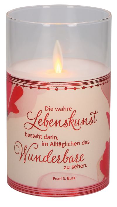 LED-Glaswindlicht Lebenskunst