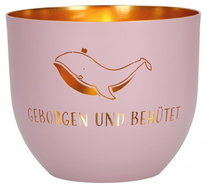 Windlicht LichterZeit Geborgen und behütet - rose