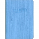 Die Heilige Schrift - Taschenbibel blau, Holzoptik