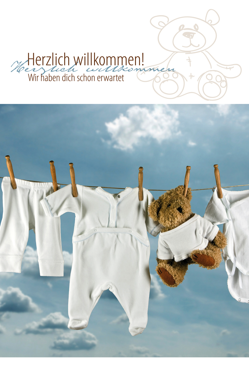 Faltkarte Herzlich willkommen!