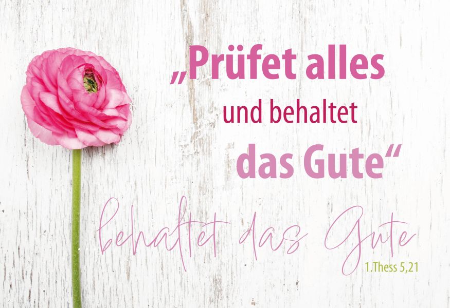 Jahreslosung 2025 - Postkarten Blume 10er Set