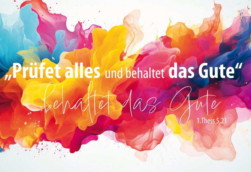 Jahreslosung 2025 - Faltkarte Bunte Farben
