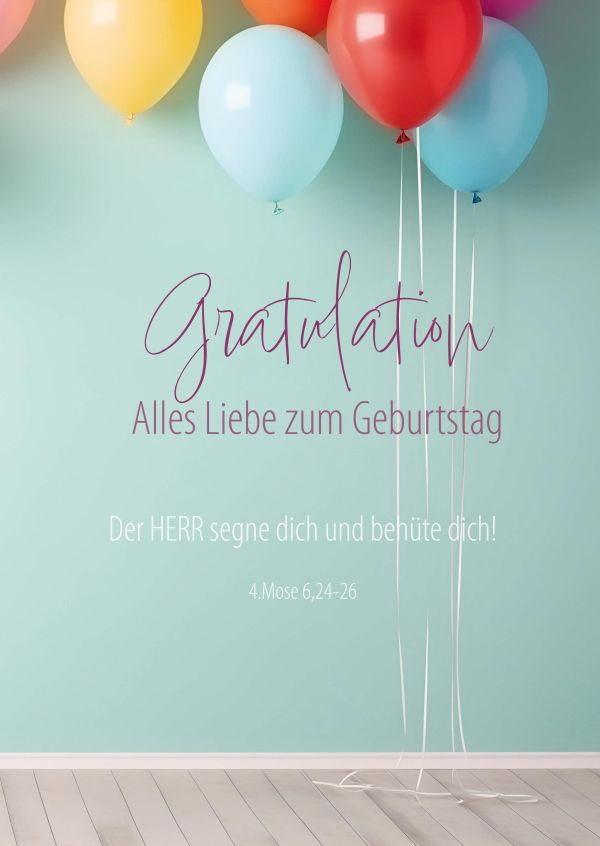 Faltkarte Gratulation - Luftballons