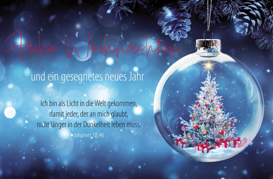 Faltkarte Frohe Weihnachten - Johannes 12,46