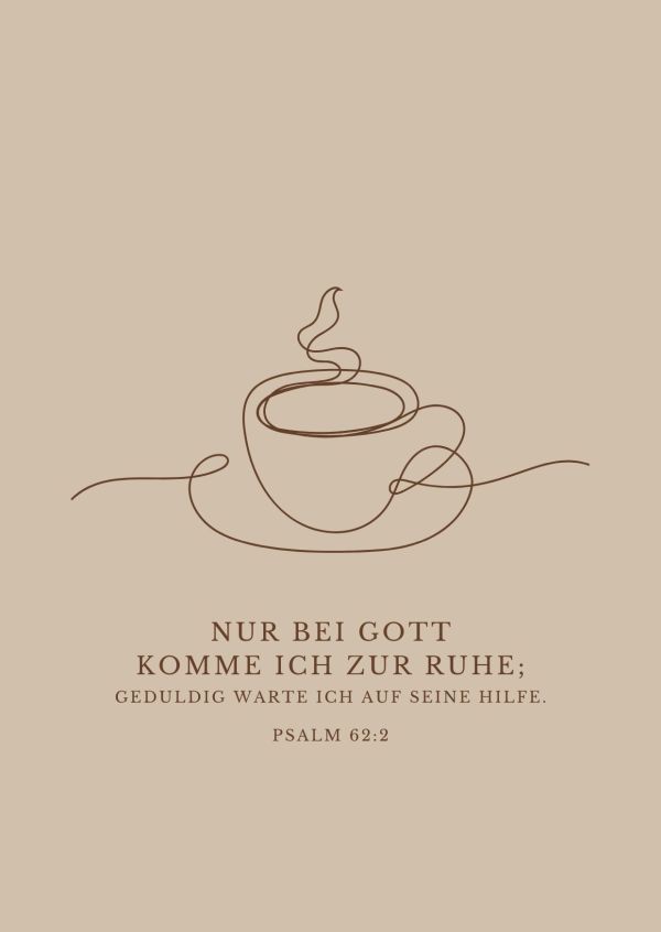 Postkarte One Line - Kaffeetasse
