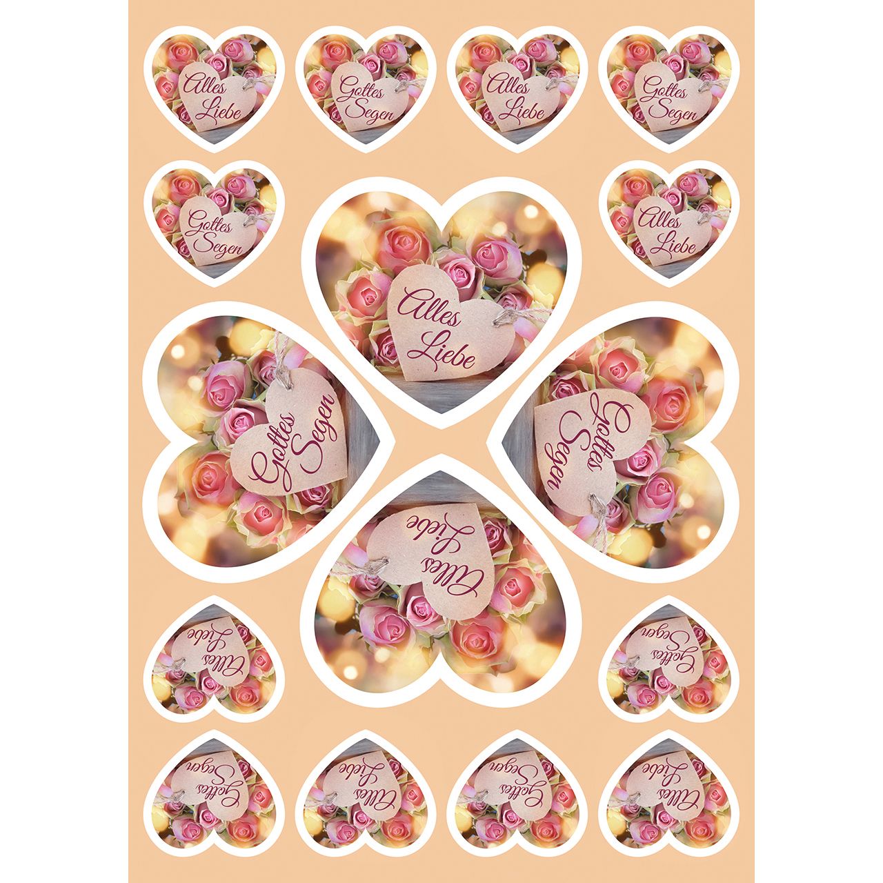 Aufkleber-Grußkarten,Gottes Segen 4 Stk