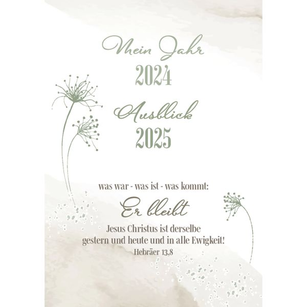 Postkarten: Mein Jahr 2024 - Ausblick 2025, 4 Stk
