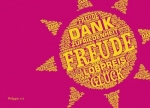 Postkarten: Dank / Freude / Glück, 4 Stück