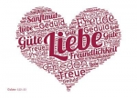 Postkarten: Liebe / Güte / Freundlichkeit, 4 Stück