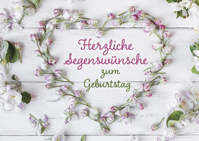 Postkarten: Herzliche Segenswünsche zum Geburtstag, 4 Stück