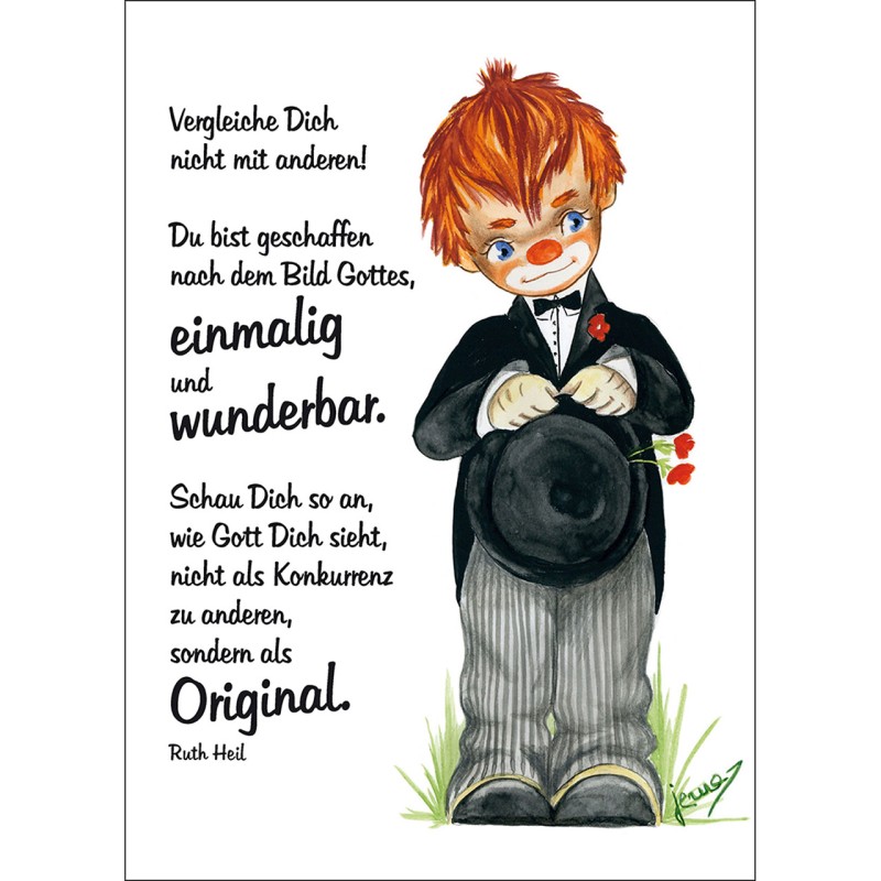 Postkarten: Vergleiche dich nicht mit anderen, 4 Stück