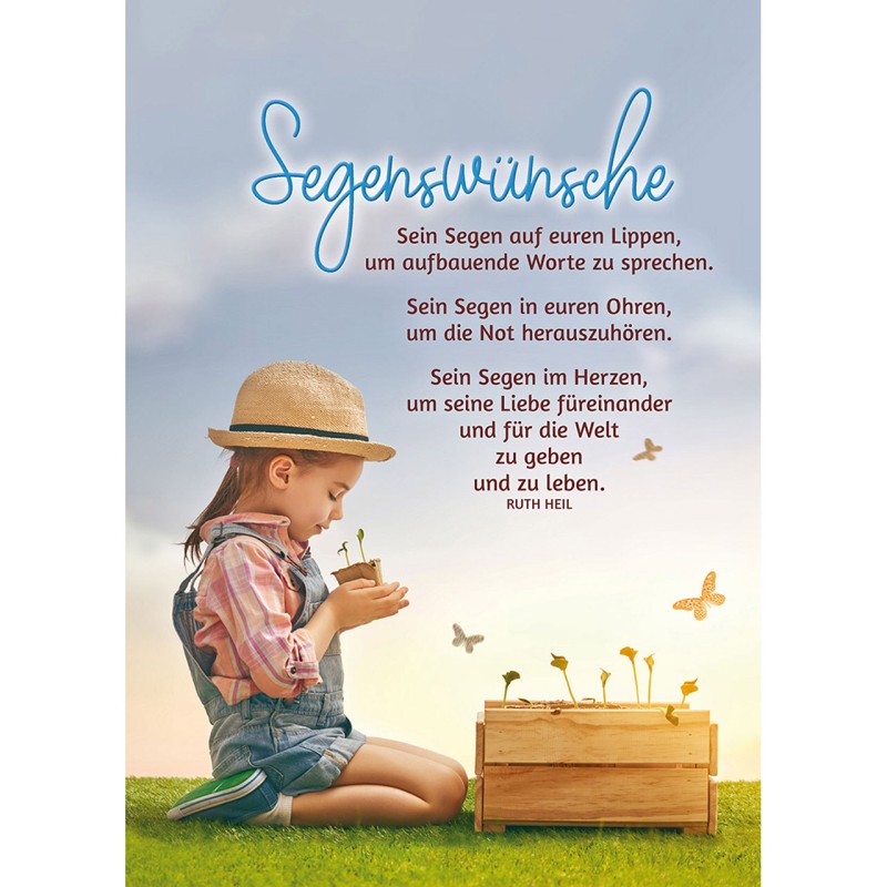 Postkarten: Segenswünsche, 4 Stück