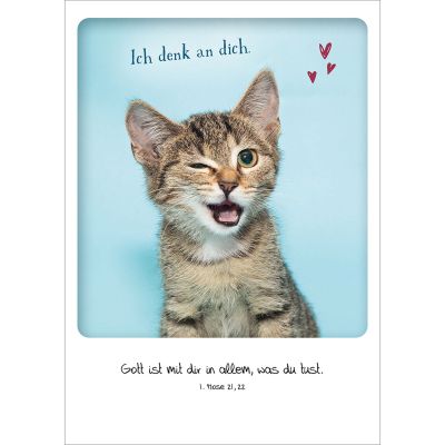 Postkarten: Ich denk an dich - Polaroid-Stil, 4 Stück