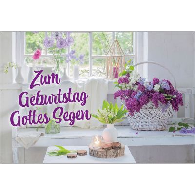 Postkarten: Zum Geburtstag Gottes Segen 4 Stück