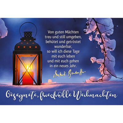 Postkarten: Gesegnete, friedvolle Weihnachten, 4 Stück