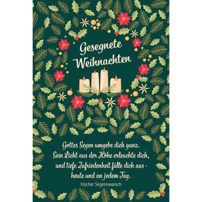 Postkarten: Gesegnete Weihnachten, 4 Stück