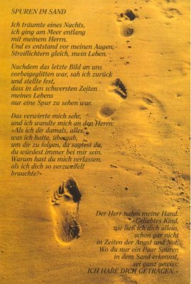 Faltkarte: Spuren im Sand - neutral