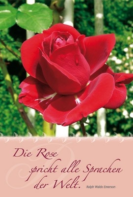 Faltkarte: Die Rose spricht alle Sprachen der Welt - Geburtstag