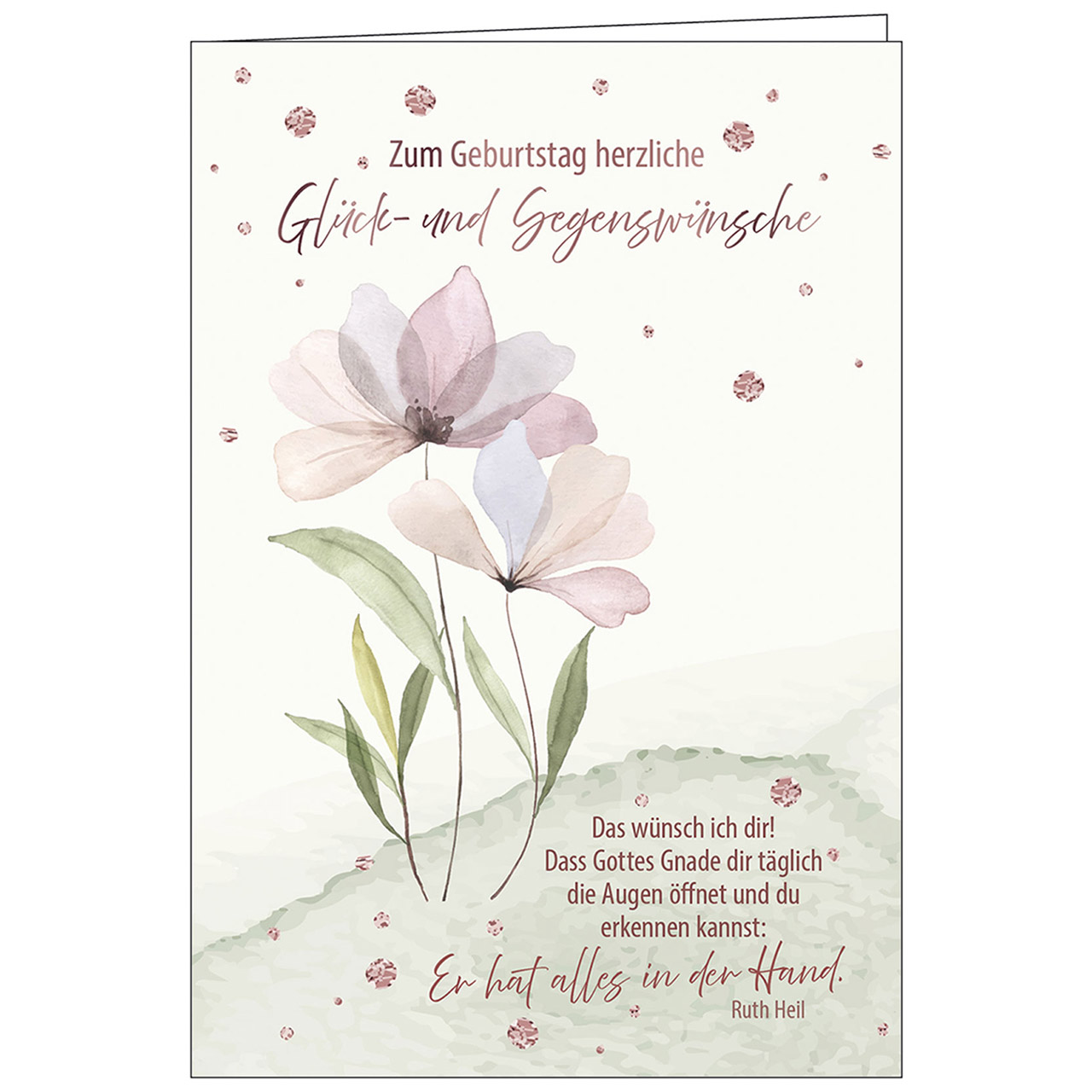 Faltkarte Zum Geburtstag herzliche Glück- und Segenswünsche