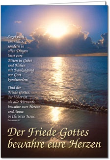 Faltkarte: Der Friede Gottes bewahre eure Herzen - Hochzeit