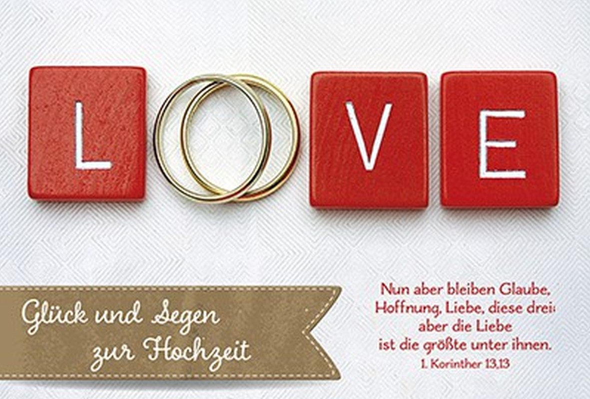 Faltkarte: Glück und Segen zur Hochzeit