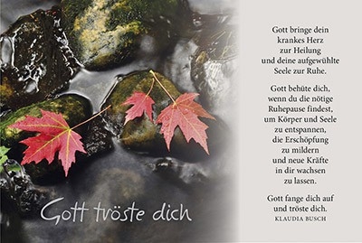 Faltkarte: Gott bringe dein krankes Herz - Trauer