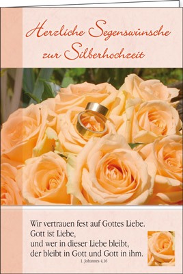Faltkarte: Herzliche Segenswünsche zur Silberhochzeit