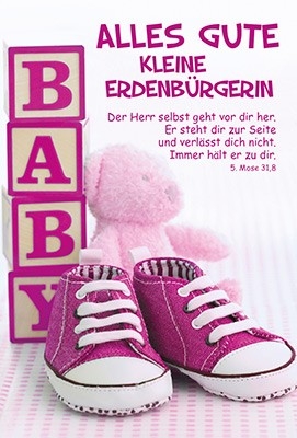 Faltkarte: 5. Mose 31, 8 - Geburt (Mädchen)